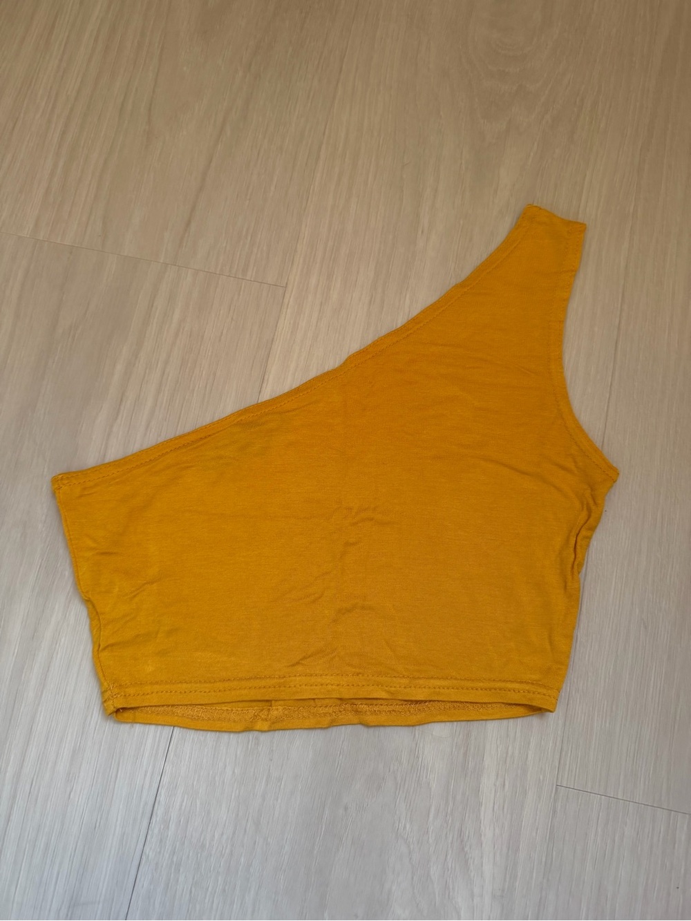 One-Shoulder Women’s Crop Top in Mustard Yellow
